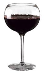 Dark red wine in a glass